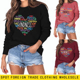 Liebe Generativität Mode Lose Brief Langarm Rundhals Pullover Mädchen