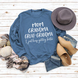 Langarm T-shirt MAMA OMA GROßE BUCHSTABEN AW OVERSIZE PULLOVER