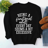 Being A Functional Round Neck Tops Long Sleeve Loose Sweatshirt
