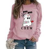 BOO BOO CREW Letter Loose Fall/Winter Bottom Long Sleeve Women's Sweater