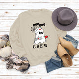 BOO BOO CREW Letter Loose Fall/Winter Bottom Long Sleeve Women's Sweater