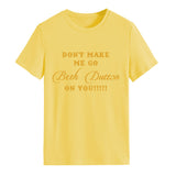 Ne me fais pas partir. T-shirt ample à manches courtes et col rond à la mode avec lettres