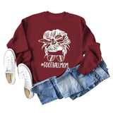FOOTBALL MOM Women's Casual Round Neck Long Sleeve Large Sweater Women