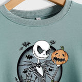 THE PUMPKIN KING Pumpkin Skull Halloween Round Neck Large Size Long-sleeved Sweater Women