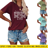 Livin That Basketball, Crewneck, Plus-size Women's T-shirt, Short-sleeved Shirt