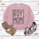 Pullover Simple Round Neck Top Long Sleeve Boy Mom Printed Loose Sweater