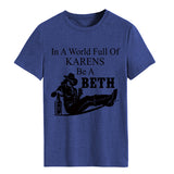 In A World Full of Karens, Crewneck Denim Print, Short Sleeve T-shirt Bottomed Loose Womenswear