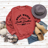 What Would Beth Duttonwish Autumn and Winter Long-sleeved Letter Casual Sweater