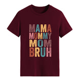 MAMA MOMMY MOM Lettre Mode Col Rond Lâche Manches Courtes T-Shirt