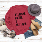 WEEKENDS COFFEE Round Neck Loose Long-sleeved Sweater Women