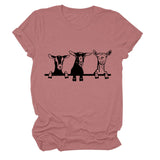 T-shirt ample à manches courtes et col rond pour femme