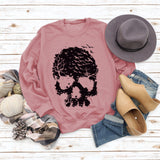 Round Neck Tops Long Sleeve Print Loose Letter Splicing Sweatshirt