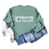 Respiratory Thermopist Letter Round Neck Long Sleeve Sweater