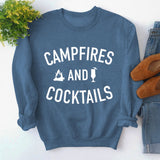 Autumn and winter new women's campfires and cocktails letter printed sweater