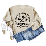 CAMP SUNSHINE FRIENDS CREWNECK LETTERS LOOSE CAMPING LONG-SLEEVED SWEATSHIRT