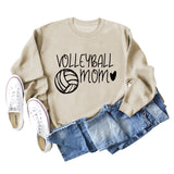 VOLLEYBALL MOM Volleyball Letter Love Round Neck Autumn Winter Long Sleeve Loose Bodysuit