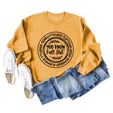 You Know Fall Shit Crew Neck Letter Loose Long Sleeve Plus Size Sweater