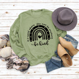 In A World Where Round Neck Letter Women Tops Long Sleeve Printed Sweatshirt