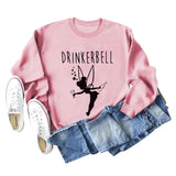 DRINKERBELL Beauty Letters Printed Long-sleeved Large Size Sweater Women
