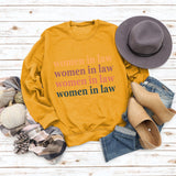 Women Letters Fashion Round Neck Women's Tops Long Sleeve Loose Sweatshirt