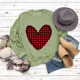 Valentine's Day Women's Fall and Winter Plaid Love Print Sweater