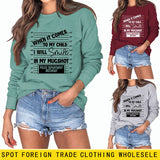 WHEN IT COMES TO MY Letter Fashion Loose Long-sleeved Sweater Girl