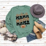 FOOTBALL MAMA Football Letter Printing Fashion Printing New Long Sleeve Sweater