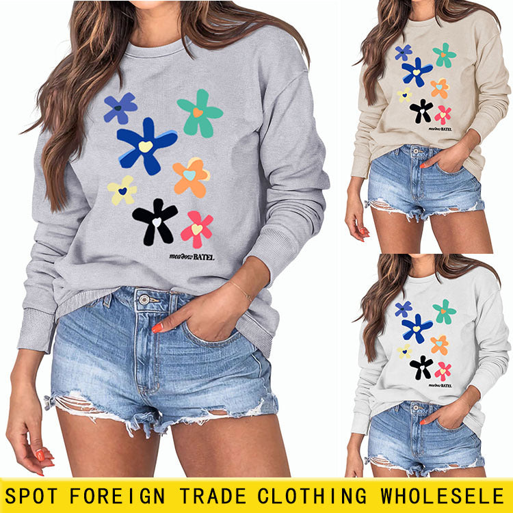 Women's Loose Long Sleeve Large Size Round Neck Sweater