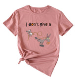Women's I Don't Give A Funny Pattern Casual Short Sleeve