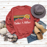 Round Neck Letter Women's T-shirt Take A Hike Print Loose Short-sleeved