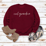 Cool Grandma Letter Simple Printing Round Neck Loose Long Sleeve Bottoming Sweater Women's Dress