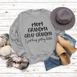 Langarm T-shirt MAMA OMA GROßE BUCHSTABEN AW OVERSIZE PULLOVER