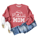 Baseball Mom Baseball Letter Printing Fall/Winter Baseball Long Sleeve Plus Size Sweater Girl