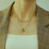 NEHZUS Style multicouche tempérament titane acier collier femmes mode bague Sexy clavicule chaîne cou chaîne vente en direct