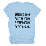 Amazon Shoppin Crewneck Letter Short Sleeve Casual T-shirt Woman T-Shirt