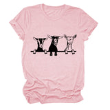T-shirt ample à manches courtes et col rond pour femme