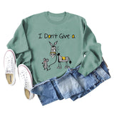 I Don't Give A Hamster Horse Letter Printing New Round Neck Long Sleeve Sweater Girl