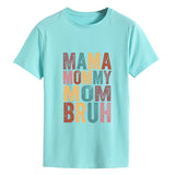 MAMA MOMMY MOM Lettre Mode Col Rond Lâche Manches Courtes T-Shirt