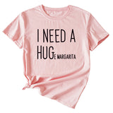 MINIMALIST LETTERING I NEED A HUG ROUND NECK SHORT SLEEVES T SHIRT