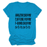 Amazon Shoppin Crewneck Letter Short Sleeve Casual T-shirt Woman T-Shirt