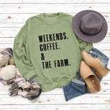 WEEKENDS COFFEE Round Neck Loose Long-sleeved Sweater Women