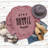 STAY HUMBST LE HARD Letters Loose Long-sleeved Large Size Sweater Women