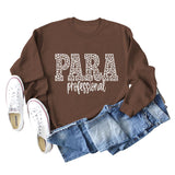 Para Professional Leopard Letter Casual Long Sleeve Women's Sweatshirt