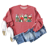 Women's Casual Loose Bottomed Long Sleeve Printed Oversize Sweater