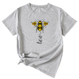 Mode Damenbekleidung Let It Bee Muster Sommer Rundhals Kurzarm Damen