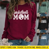 Basketball Mom Basketball Printing Personality Fashion Round Neck Sweater Bottoming Coat Women's Dress