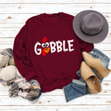 GOBBLE Alphabet Print Large Long Sleeve Women's Sweatshirt