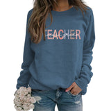 TEACHER SECOND GRADE Letters Round Neck Fashion Long-sleeved Sweater Female