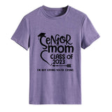T-shirt à manches courtes et col rond pour femme, lettre de classe Senior Mom Class, mode dames