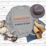 Women Letters Fashion Round Neck Women's Tops Long Sleeve Loose Sweatshirt